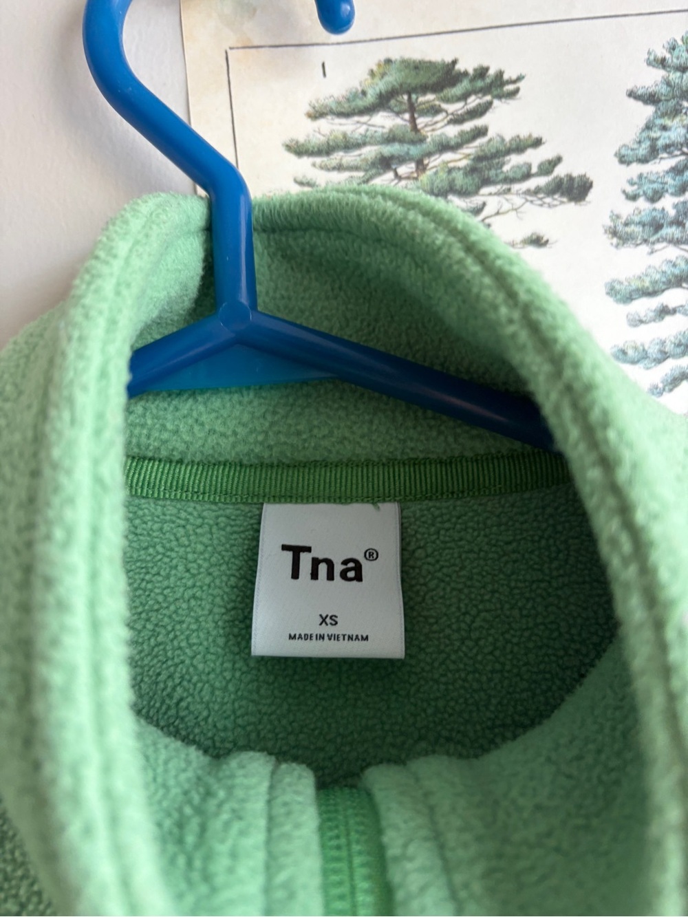 TNA cropped polar fleece quarter zip green XS - Picture 4 of 5